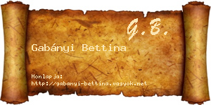 Gabányi Bettina névjegykártya